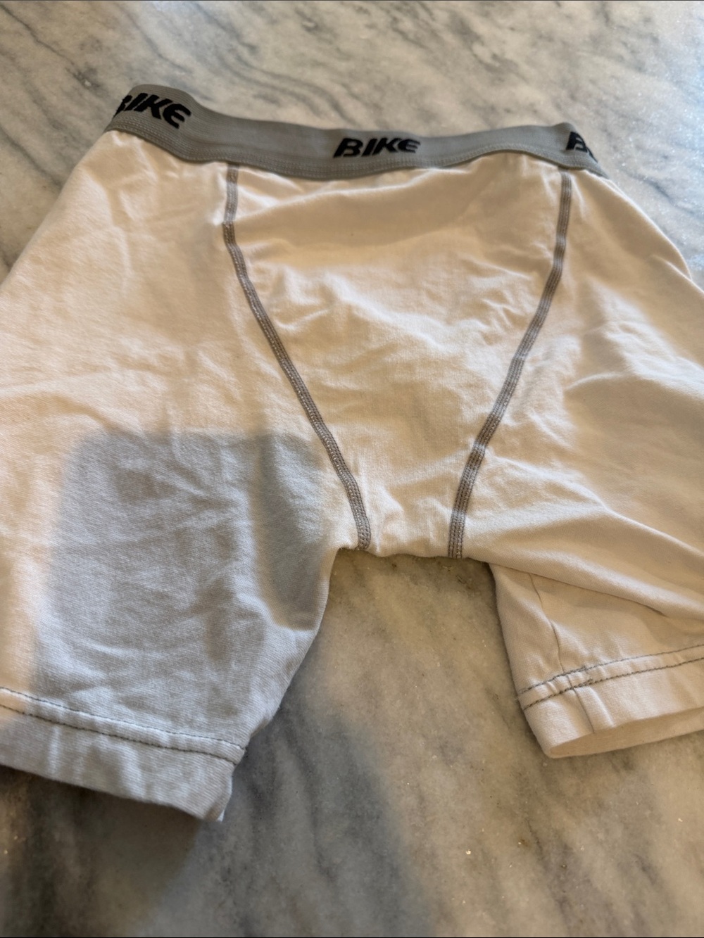 Men’s White Boxer Briefs size medium with Gray Waistband and room for cup - Picture 4 of 4